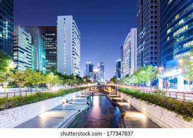 Cheonggyecheon In Seoul City 