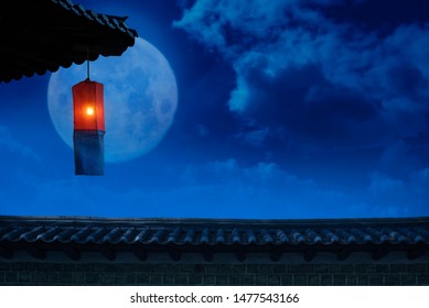 Cheongsachorong, a full moon and traditional lantern to be seen on Chuseok, the Korean Thanksgiving Day - Powered by Shutterstock