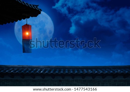 Cheongsachorong, a full moon and traditional lantern to be seen on Chuseok, the Korean Thanksgiving Day