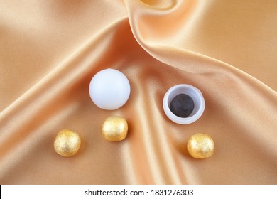 Cheongsimhwan Pills On Cloth, South Korea. It Is Made With Various Medicinal Materials Used For Fainting From A Stroke, Stiff Limbs And Epilepsy