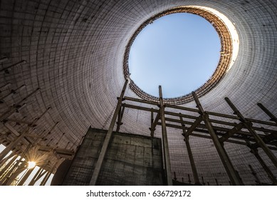 Chernobyl Nuclear Power Station Cooling Tower, Chernobyl Exclusion Zone, Ukraine