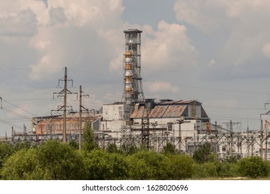 
Chernobyl Reactor 4 With Old Sarcophagus