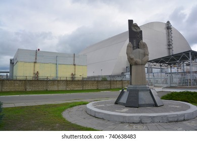 CHERNOBYL UKRAINE 09 03 17: Nuclear Power Plant sarcophagus or Shelter Object is a massive steel and concrete structure covering the nuclear reactor No. 4 building of the Chernobyl Nuclear Power Plant