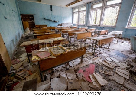 Chernobyl zone. Nuclear danger. Ghost City Prypiat. Lost place. Ukraine. CCCP.