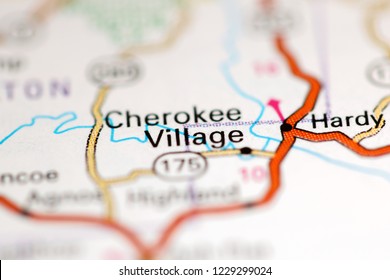 Cherokee Village. Arkansas. USA On A Geography Map