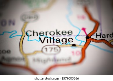 Cherokee Village. Arkansas. USA On A Geography Map