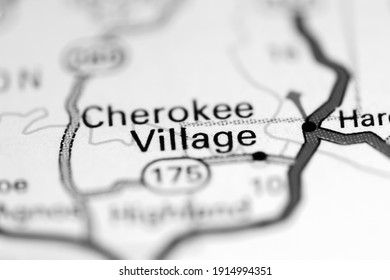 Cherokee Village. Arkansas. USA On A Geography Map