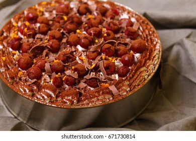 cherries cake - Shutterstock ID 671730814