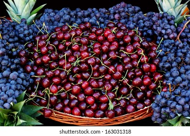 Cherries at fruit market