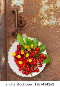 Cherries, Fruits, Harvest (ripe And Juicy Fruits). Top
Copy Space. Food Background