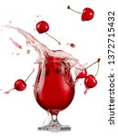 Cherry beer glass splash