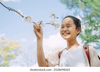 Cherry blossoms and elementary school students - Powered by Shutterstock