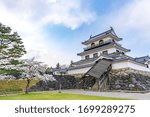 Cherry blossoms and Shiroishi castle