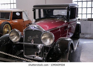 Cherry car Buick, USA. Museum of retro cars, st.Majke Jevrosime 30, Belgrade, Serbia. May 4, 2018 - Shutterstock ID 1390439504