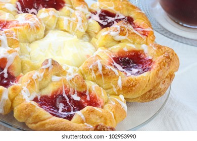 Cherry And Cheese Danish Ring Macro