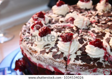 Cherry Chocolate Cake, Blackforest  Cake