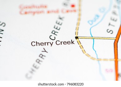 Cherry Creek. Nevada. USA On A Map