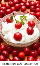 Cherry Desert, Sour Cherries Compote, A Jar Of Fruit.