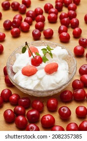 Cherry Desert, Sour Cherries Compote, Jar Of Fruit.