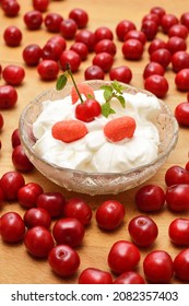 Cherry Desert, Sour Cherries Compote, Jar Of Fruit.