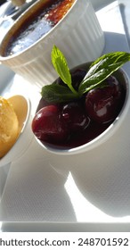 Cherry Dessert with Crème Brûlée 
