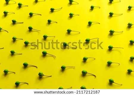 cherry fruit forming a pattern, from a distance like a zygote
