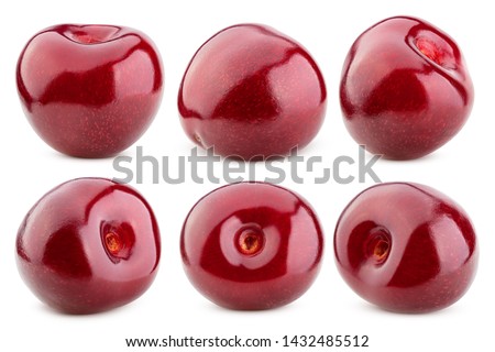 cherry isolated on white background, full depth of field, clipping path