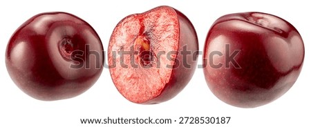 Cherry isolated on white background. Clipping path. Full depth of field..
