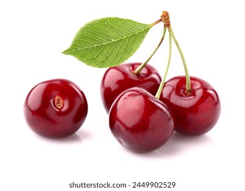 Cherry isolated. Cherry on white. Cherries isolated on white background.