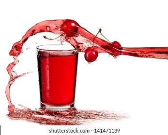 Cherry Juice And Cherries Splash