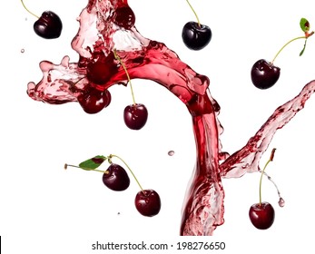 Cherry Juice  And Cherries Splash