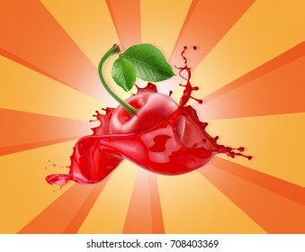 cherry in juice splash 