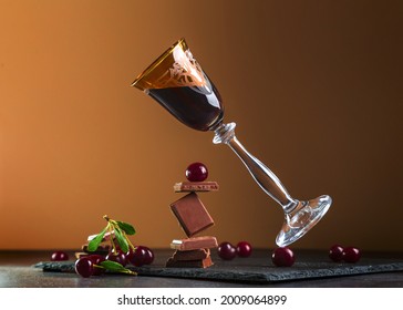 cherry-liqueur-glass-chocolate-cherries-