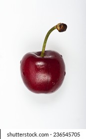 Cherry macro on white background