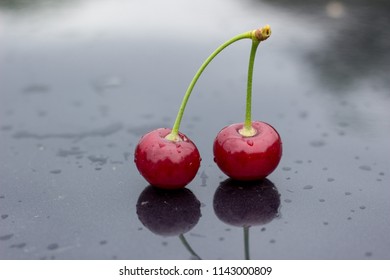 cherry on a dark background