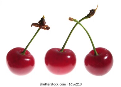 cherry on white background