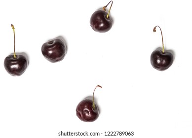 Cherry on white background with copyspace