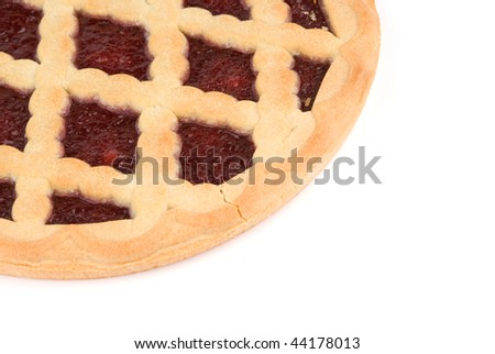 cherry pie isolated over white background