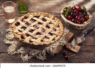 Cherry Pie With Lattice Crust.