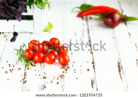 Similar – Image, Stock Photo ripe red cherry tomatoes