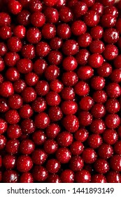 
cherry texture, water drops, background red
