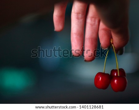 Similar – Image, Stock Photo Cherries in a double pack