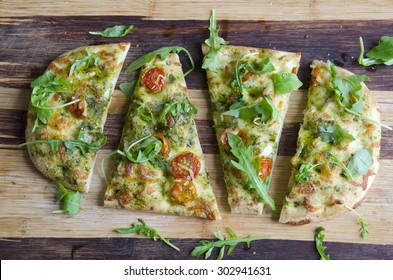 Cherry Tomato, Basil And Mozzarella Flatbread