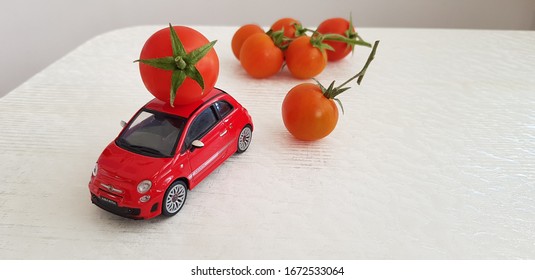 Fiat rojo de tomate cereza 500