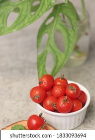 
The cherry tomato is a type of small round tomato believed to be an intermediate genetic admixture between wild currant-type tomatoes and domesticated garden tomatoes. 