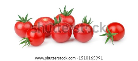 Cherry tomatoes isolated on white background. Front view