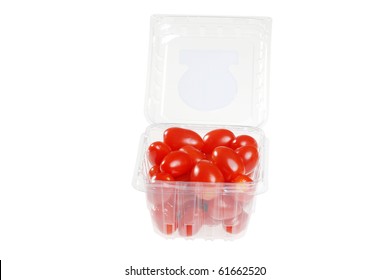 Cherry Tomatoes In A Plastic Container