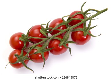 Cherry Tomatoes Vine Isolated On White