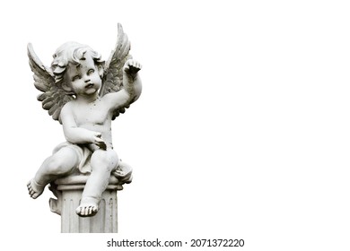 Cherub Statuette Isolated On White.