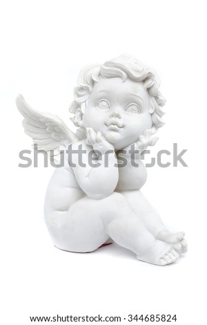 cherub statuette isolated on white